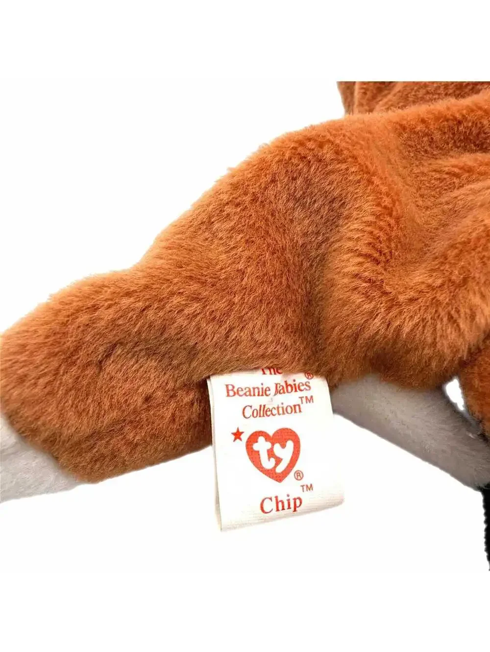 Vintage TY Beanie Baby Chip the Calico Cat with Mismatched Snowball Swing Tag